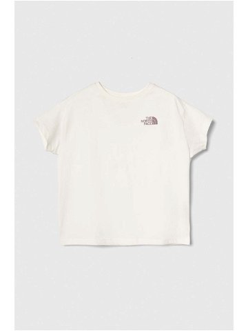 Dětské bavlněné tričko The North Face G VERTICAL LINE S S TEE bílá barva