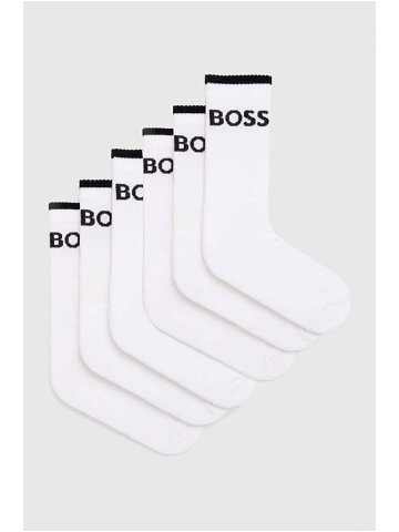 Ponožky BOSS 6-pack pánské bílá barva
