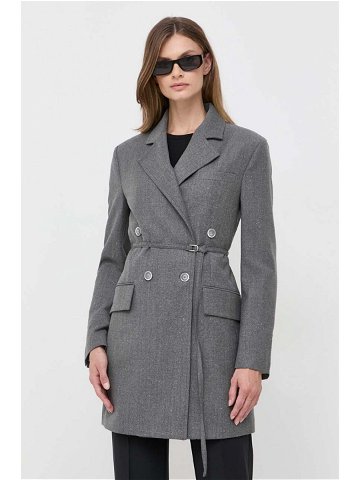 Kabát Beatrice B dámský šedá barva dvouřadový