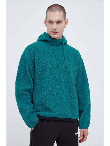 Sportovní mikina Calvin Klein Performance zelená barva s kapucí