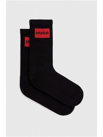 Ponožky HUGO 2-pack pánské černá barva 50510640