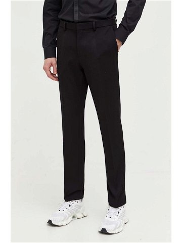 Kalhoty HUGO pánské černá barva jednoduché