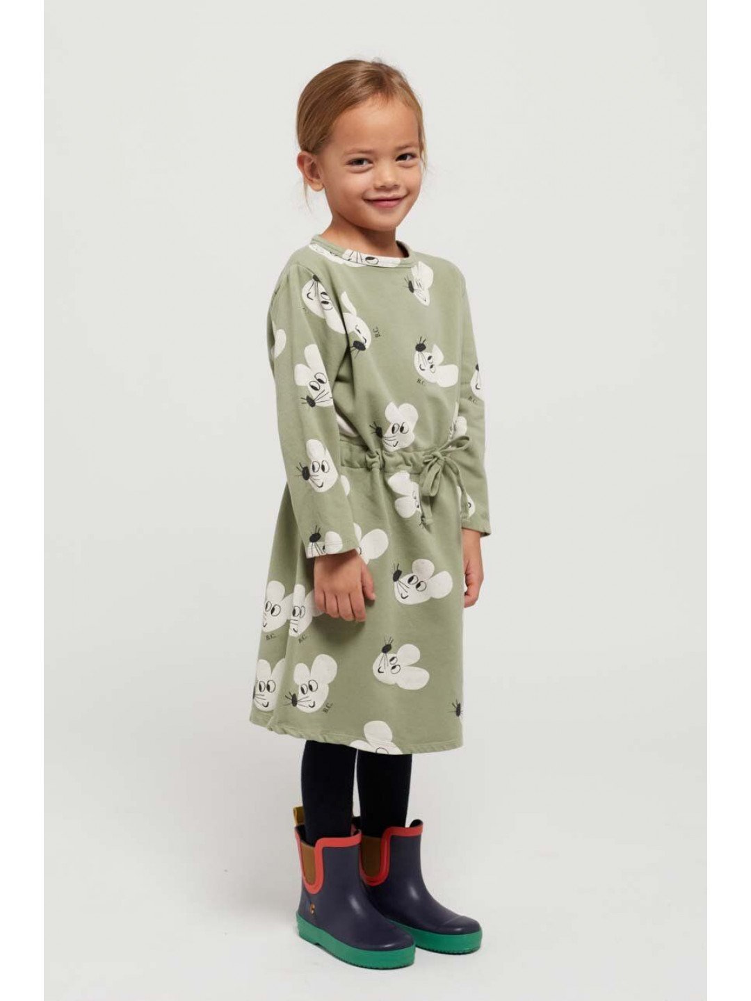 Dívčí šaty Bobo Choses zelená barva mini
