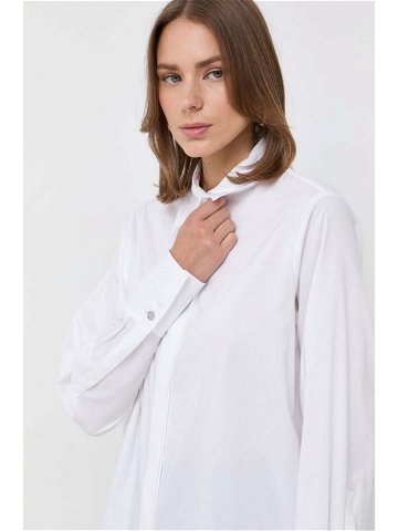 Košile BOSS dámská bílá barva regular s klasickým límcem