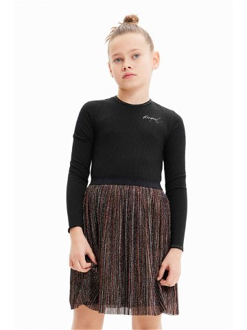 Dívčí šaty Desigual černá barva mini