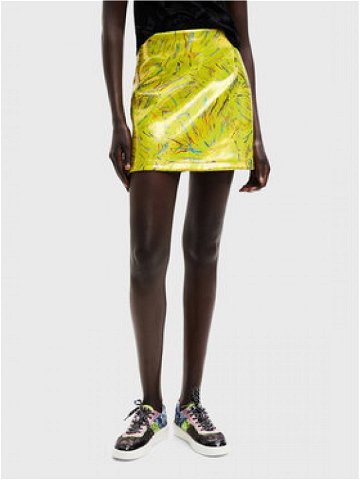 Desigual Mini sukně Ida 22WWFW01 Žlutá Slim Fit