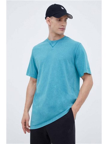 Bavlněné tričko adidas tyrkysová barva