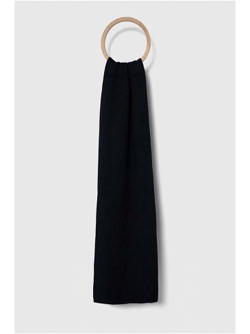 Šátek s příměsí kašmíru Calvin Klein tmavomodrá barva hladký