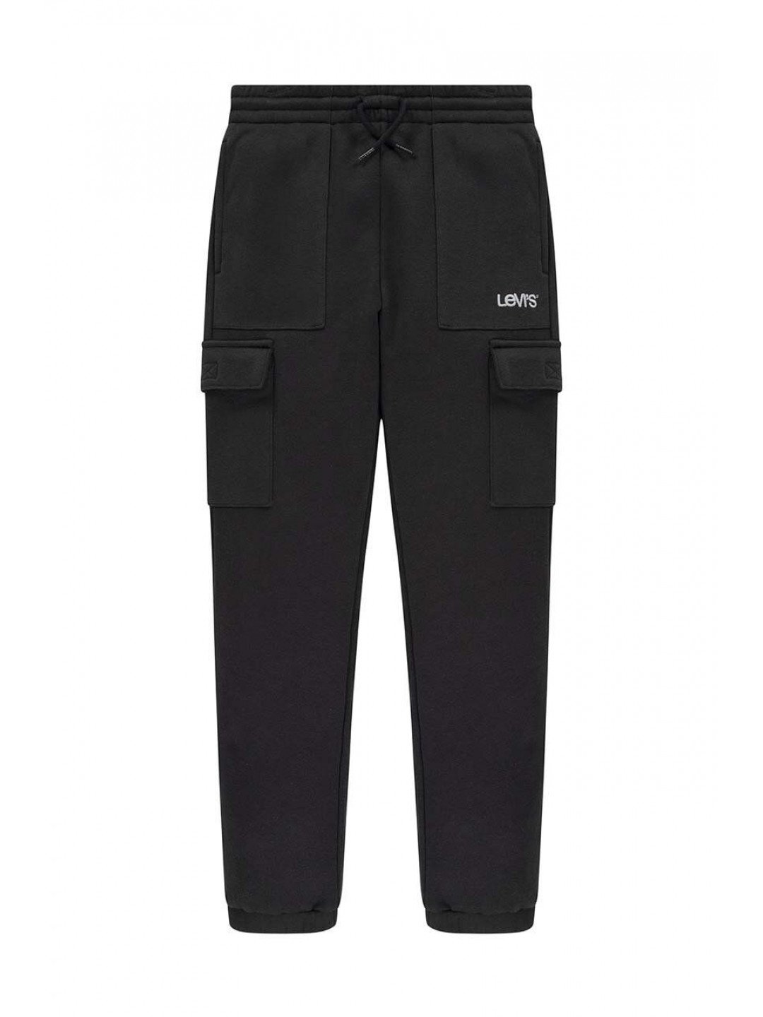 Dětské kalhoty Levi s černá barva hladké