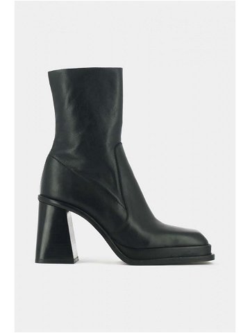 Kožené kotníkové boty Jonak BANANA CUIR dámské černá barva na podpatku 3100156