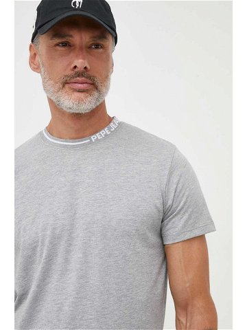 Tričko Pepe Jeans Warian šedá barva s potiskem