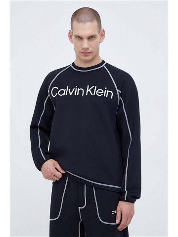 Tréninková mikina Calvin Klein Performance černá barva s potiskem