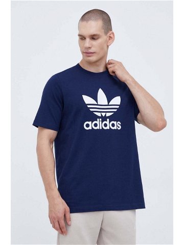 Bavlněné tričko adidas Originals tmavomodrá barva s potiskem