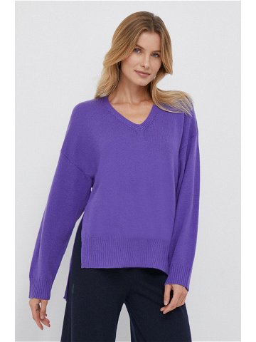 Vlněný svetr United Colors of Benetton dámský fialová barva