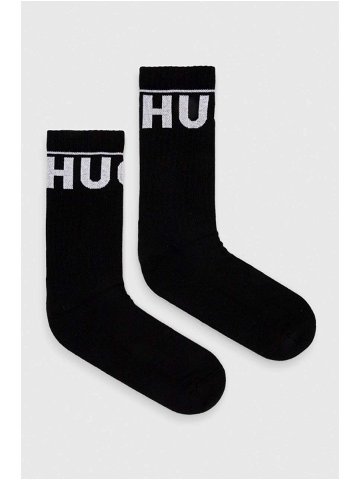 Ponožky HUGO 2-pack pánské černá barva 50510647