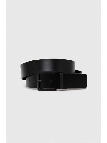 Oboustranný kožený pásek HUGO pánský černá barva 50503406