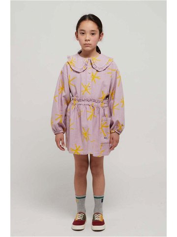 Dětská bavlněná sukně Bobo Choses fialová barva mini