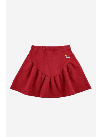 Dětská bavlněná sukně Bobo Choses červená barva mini