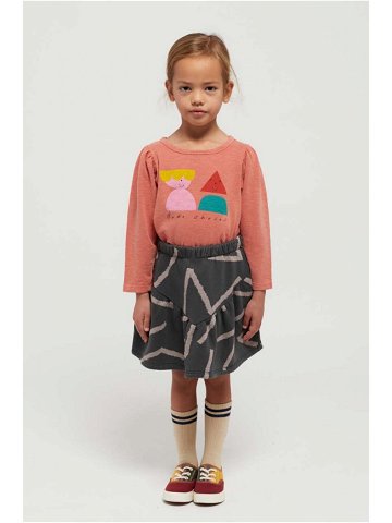 Dětská bavlněná sukně Bobo Choses šedá barva mini