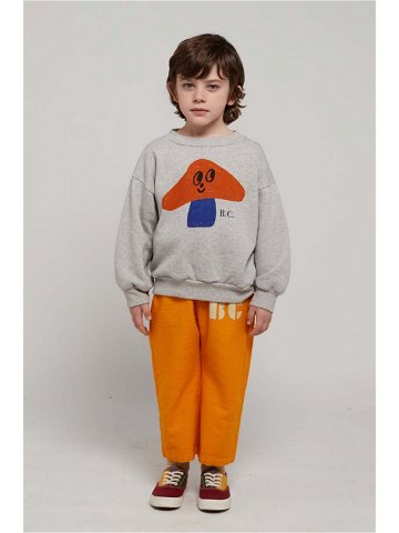 Dětské bavlněné tepláky Bobo Choses oranžová barva s potiskem
