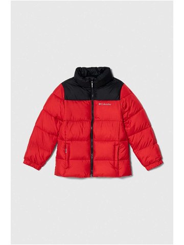 Dětská bunda Columbia U Puffect Jacket červená barva