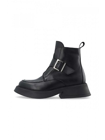 Kožené kotníkové boty Bianco BIAHAILEY dámské černá barva na plochém podpatku 11300623