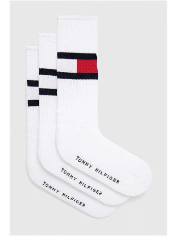 Ponožky Tommy Hilfiger 3-pack pánské bílá barva