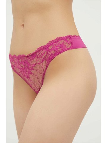 Tanga Calvin Klein Underwear fialová barva 000QF6397E