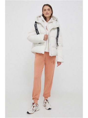 Bunda Calvin Klein Jeans dámská béžová barva zimní oversize