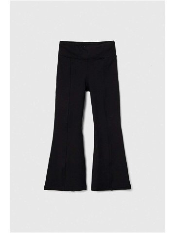 Dětské kalhoty Abercrombie & Fitch černá barva hladké