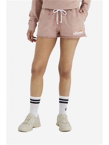 Bavlněné šortky Ellesse Colieur růžová barva s aplikací medium waist SGM14015-PINK