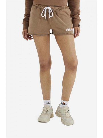 Bavlněné šortky Ellesse Colieur hnědá barva s aplikací medium waist SGM14015-PINK