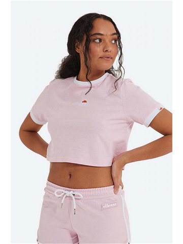 Bavlněné tričko Ellesse růžová barva SGJ11884-WHITE