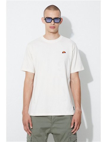 Bavlněné tričko Ellesse béžová barva s potiskem SHR17785-WHITE