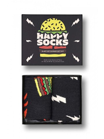 Ponožky Happy Socks Blast Off Burger Socks 2-pack černá barva