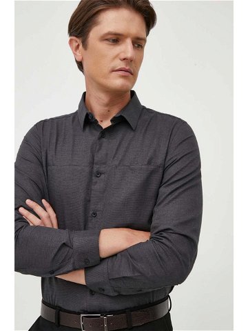 Košile Calvin Klein šedá barva regular s klasickým límcem