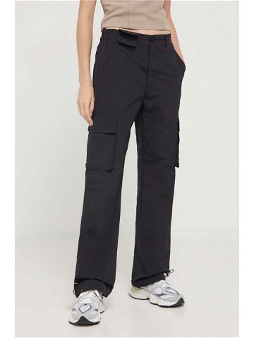 Kalhoty Sixth June dámské černá barva jednoduché high waist