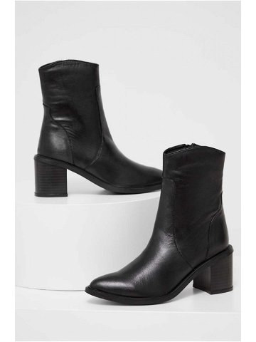 Kožené kotníkové boty Answear Lab X limited collection NO SHAME dámské černá barva na podpatku