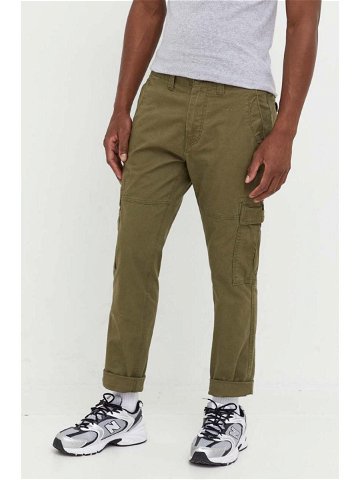 Kalhoty Superdry pánské zelená barva jednoduché