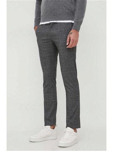 Kalhoty Tommy Hilfiger pánské šedá barva jednoduché