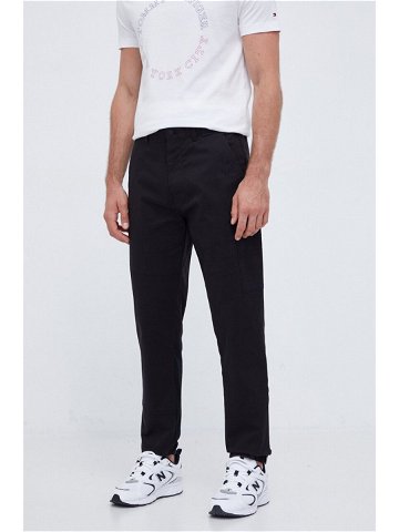Kalhoty Calvin Klein pánské černá barva jednoduché