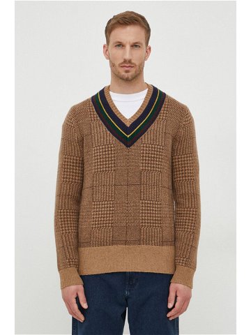 Vlněný svetr Polo Ralph Lauren pánský béžová barva hřejivý