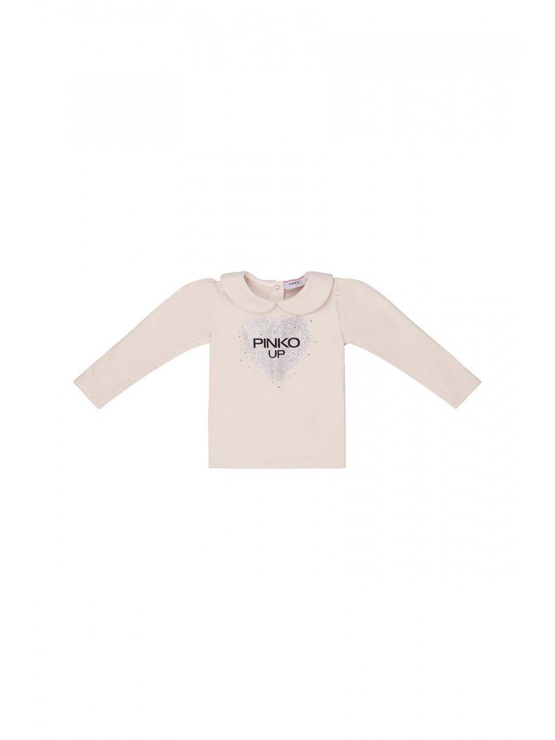 Kojenecké tričko s dlouhým rukávem Pinko Up béžová barva s límečkem