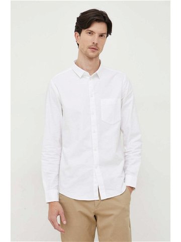 Košile Calvin Klein pánská bílá barva regular s klasickým límcem