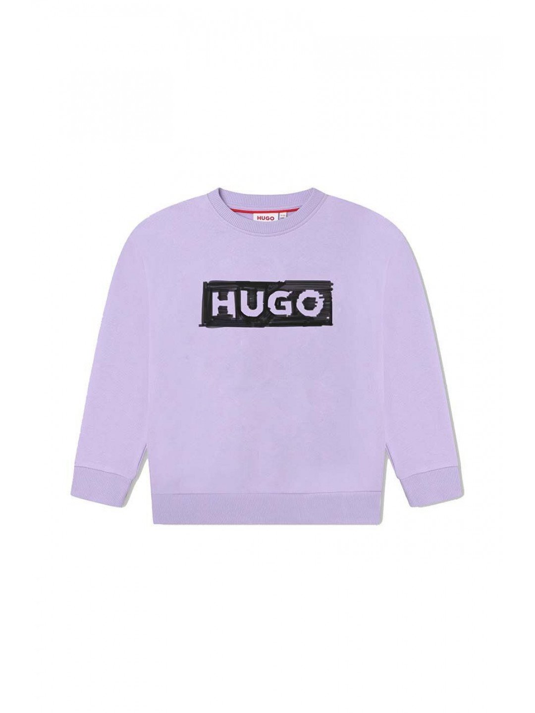 Dětská mikina HUGO fialová barva s potiskem