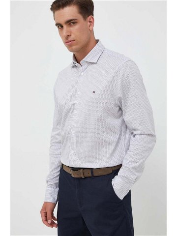 Košile Tommy Hilfiger šedá barva slim s klasickým límcem