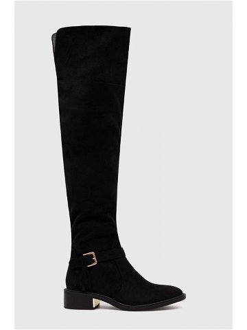 Důstojnické boty Answear Lab dámské černá barva na plochém podpatku