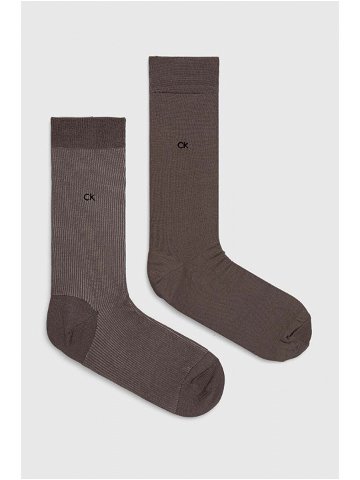 Ponožky Calvin Klein 2-pack pánské šedá barva