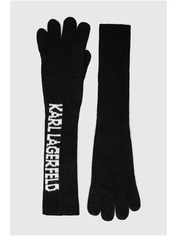 Kašmírové rukavice Karl Lagerfeld černá barva