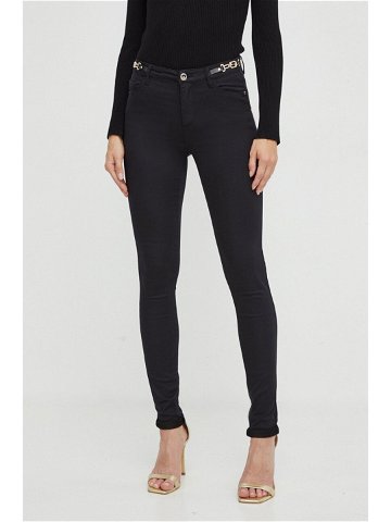 Kalhoty Morgan dámské černá barva přiléhavé medium waist